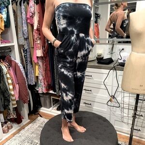 Antistar tie died strapless romper